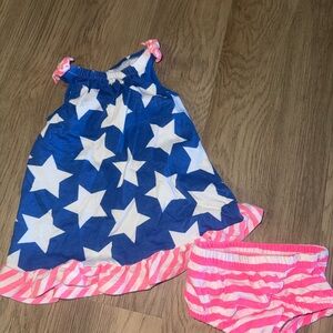 Circo‎ Blue and White Star Dress with Pink Stripes